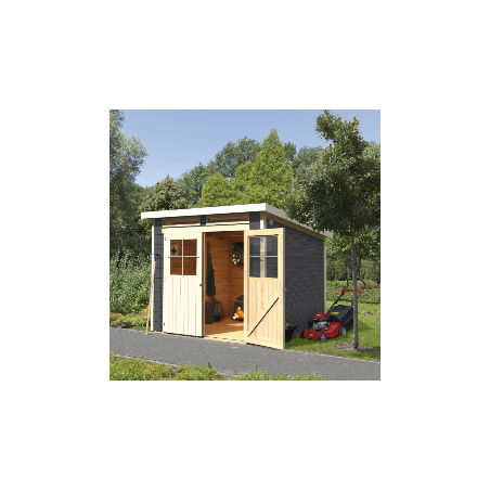 Casette in Legno per Giardino-Casetta in Legno Glücksburg 4 Grigio Terra ➤ 242x217 cm (LxP) - 6973