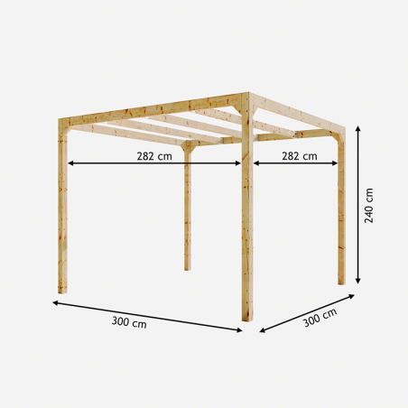 Pergole in Legno-Gazebo in Legno 3x3 da Giardino Moderno - 7067 Pergole in Legno-Gazebo in Legno 3x3 da Giardino Moderno - 7067