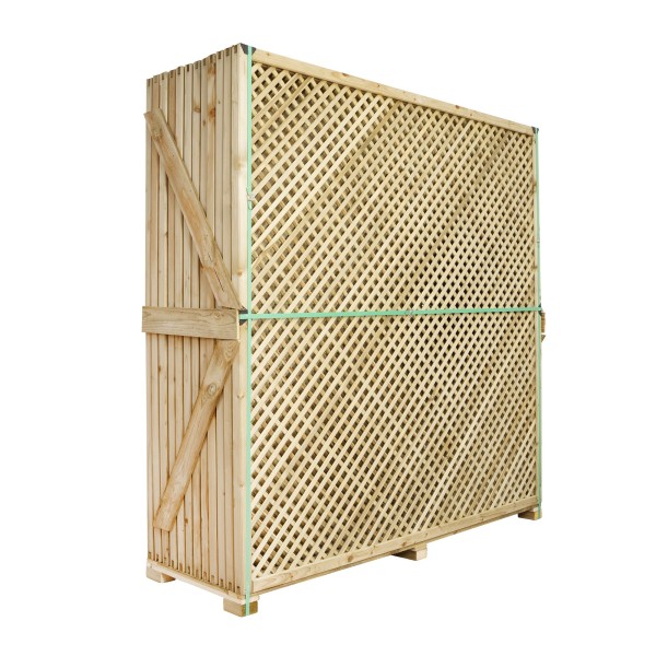 Wooden Trellis Panels-12-Pack Wooden Lattice Trellis Panel 180 x 183 cm, 2 cm Mesh - 7149