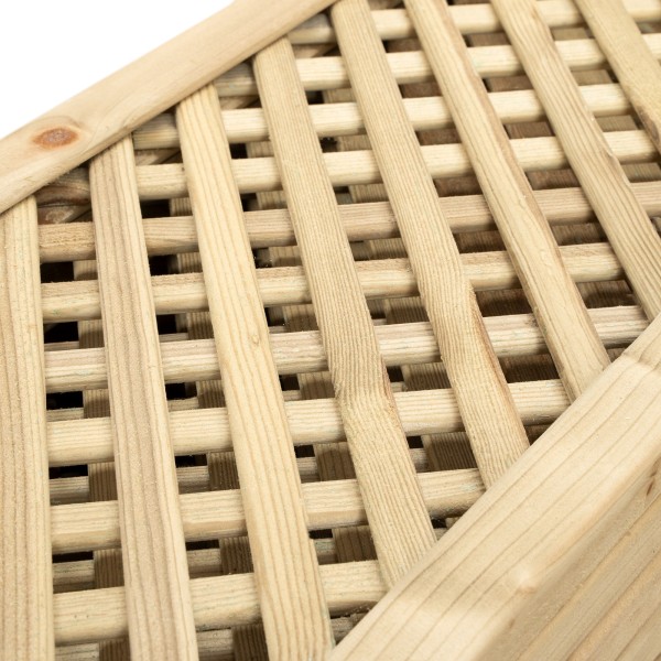 Grigliati in Legno-12 pz Grigliato Legno Maglia Stretta 30x183 cm - Maglia 2 cm - 7153