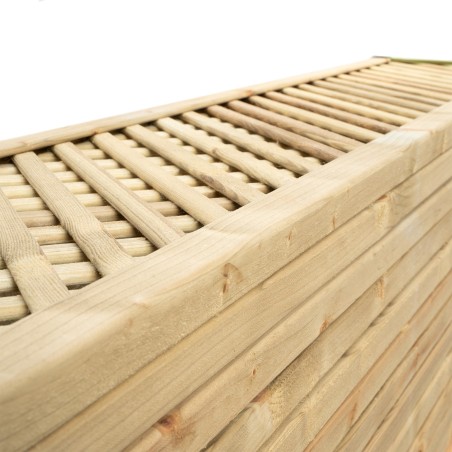 Grigliati in Legno-12 pz Grigliato Legno Maglia Stretta 30x183 cm - Maglia 2 cm - 7154