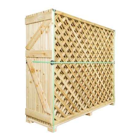 Trellis panels-Pack Of 12 Wooden Trellis Panels 150 X 180 Cm, 7 Cm Mesh - 7172