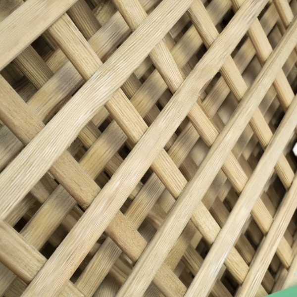 Trellis panels-12 pcs Wooden Grating 180x183 cm - Mesh 4 cm - 7190