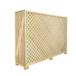 Trellis panels-12 pcs Wooden Grating 120x180 cm - Mesh 4 cm - 7204