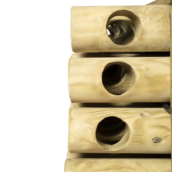 Pali in Legno per Recinzione-Pacco da 36 Pali Tondi in Legno Ø 12×150 cm con 2 Fori - 7249