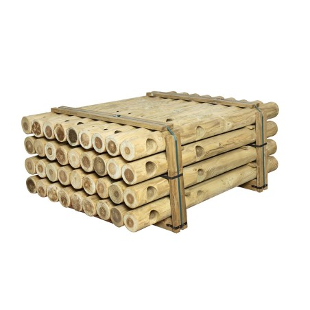 Wooden posts for fences-36 pcs Wooden Fence Post Ø 12x150 cm with holes - 7252 Wooden posts for fences-36 pcs Wooden Fence Post Ø 12x150 cm with holes - 7252