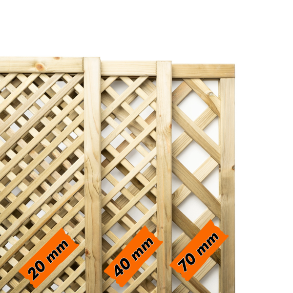 Trellis panels-Wooden Grating Narrow Mesh 180x183 cm - Mesh 2 cm - 7256