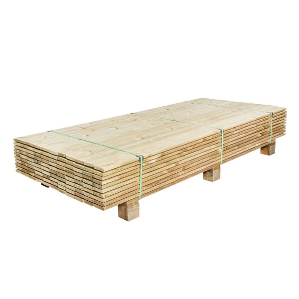 84 pcs  Treated Pine deck board reeded 27x145x2000 mm