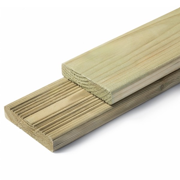 Treated Pine deck board reeded 27x145x2000 mm