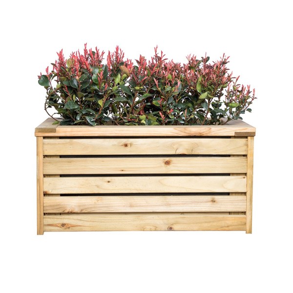 Fioriere in Legno-Fioriera Rettangolare da Esterno 30 x 60 cm - 7335