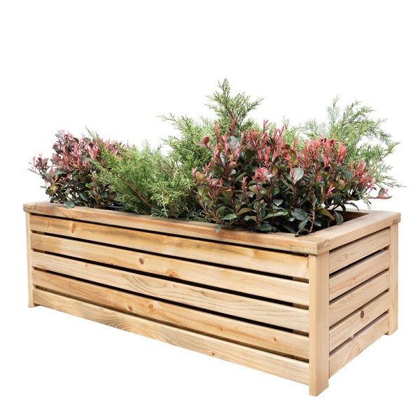 Wood planters-Outdoor Wooden Rectangular Planter 90 x 45 cm - 7338