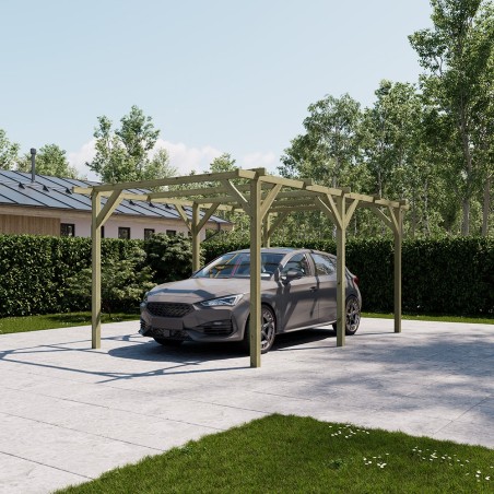 Tettoie per Auto-Carport Legno 3 x 5 m h 2.31 m | Tettoie in legno per auto impregnate in autoclave - 7368 Tettoie per Auto-Carport Legno 3 x 5 m h 2.31 m | Tettoie in legno per auto impregnate in autoclave - 7368