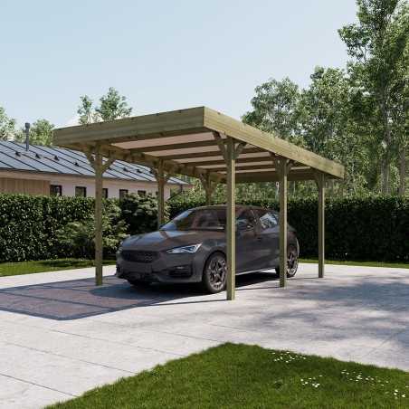 Carport-Wooden Car Shed 5.18 x 3 m - 7369