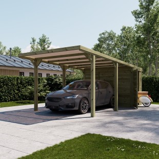 Tettoie per Auto-Tettoia Auto con Casetta 3 x 6 x H. 2.5 m - 7372