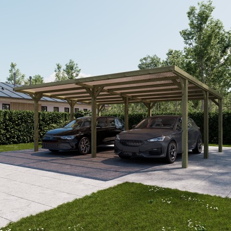 Carports aus Holz für Autos-Kopie von Carport VICTOR 322x511x252 - 7375