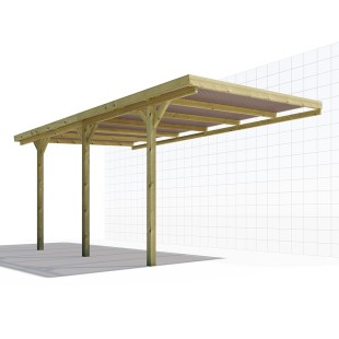 Carport-Leaning Wooden Pergola 3 x 5.2 x H. 2.19/2.57 m - 7377 2