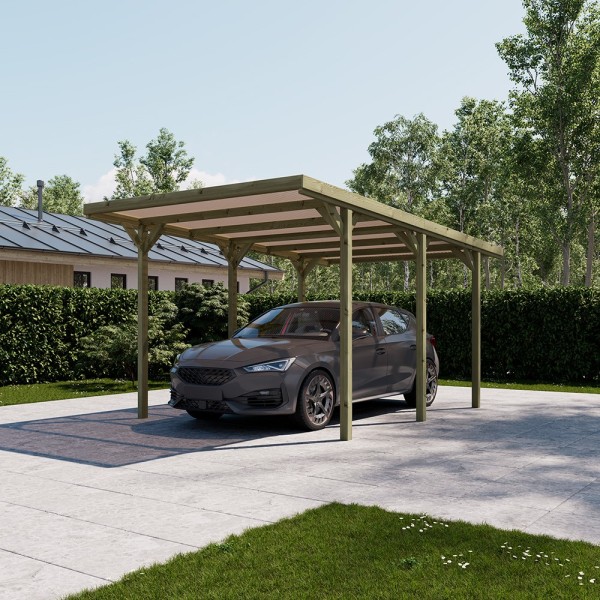 Wooden Carports-Wooden Carport 3 x 5 m, Height 2/2.34 m - 7378