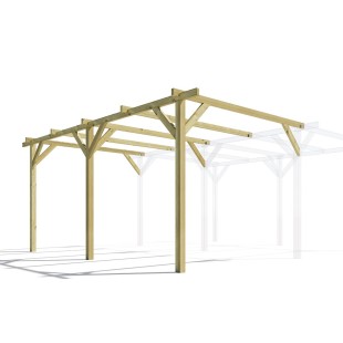 Carport-Wooden Carport Extension 3 x 5 m h 2.31 m - Double Parking Space LM509 - 7373 2