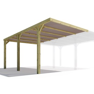 Carport-Wooden Carport Extension 3.2 x 5.1 x H. 2.5 m - Double Parking Space LM608 - 7375 2