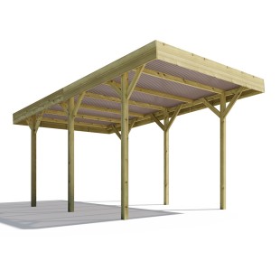 Carport-Wooden Car Shed 5.18 x 3 m - 7369 2