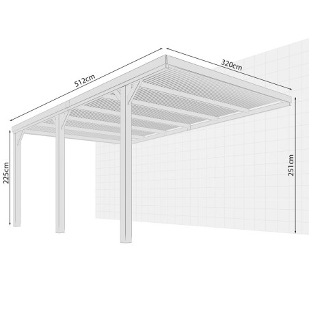 Carport VICTOR ADOSSABLE