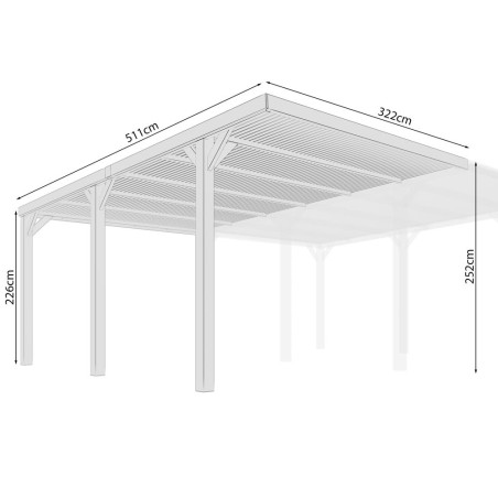 Tettoie per Auto-Modulo di Estensione Doppio Posto Auto - Tettoia Principale LM608 - 7412 Tettoie per Auto-Modulo di Estensione Doppio Posto Auto - Tettoia Principale LM608 - 7412