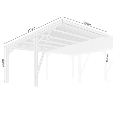 Carports aus Holz für Autos-Kopie von Carport VICTOR DESIGN 322x511x260 - 7413