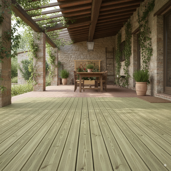 Wood Decking Boards-Outdoor Timber Decking Board 2 x 9.5 x 200 cm - 7439