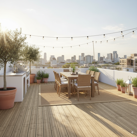 Wood decking-External Wooden Floor 2.7x14.5x120 cm in Autoclaved Pine - 7470