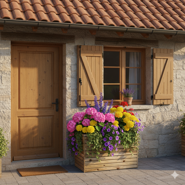 Fioriera in legno 900x300x600