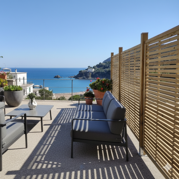 Wood fence panels-12 Pcs Wooden Garden Privacy Screen Panels 180 x 180 cm - 7522