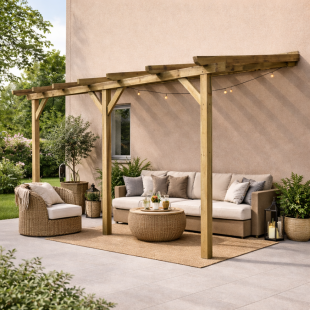 Pergola Addossata in Legno 3 x 4: Eleganza e Funzionalità 2
