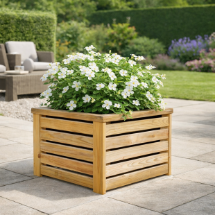 Wood Planters-45x45 cm Square Outdoor Wooden Planter Box - 7608