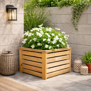 Wood Planters-45x45 cm Square Outdoor Wooden Planter Box - 7608 2