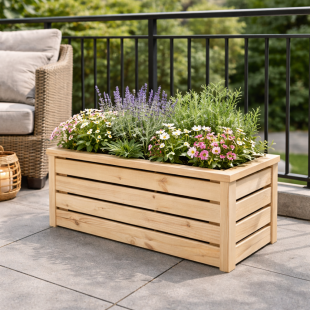 Wood Planters-Outdoor Rectangular Planter 30 x 60 cm - 7617