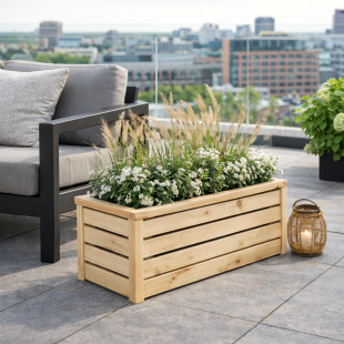 Fioriere in Legno-Fioriera Rettangolare in Legno 60x30 h 30 cm - 7617 2