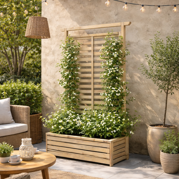 Fioriera con grigliato 180×30×180 cm | Regno del Legno