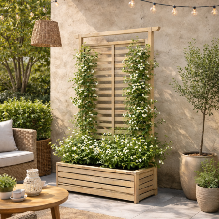 Fioriera con grigliato 180×30×180 cm | Regno del Legno