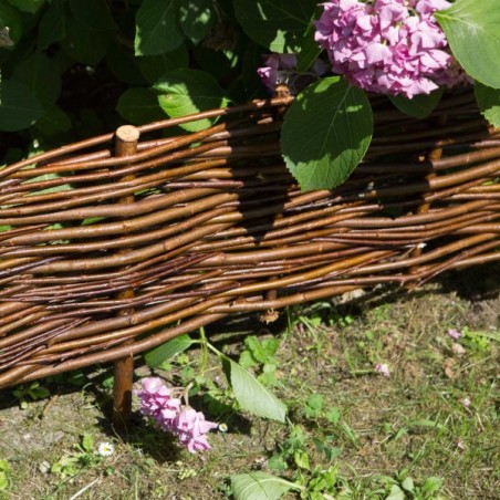 Wooden Garden Borders-Border delimits 120x20 cm flowerbed in willow - 77