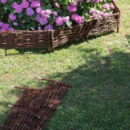 Wooden Garden Borders-Border delimits 120x20 cm flowerbed in willow - 80