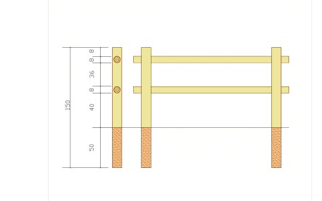 Pali recinzione RINGPAL a sezione rotonda con duplice serie di fori